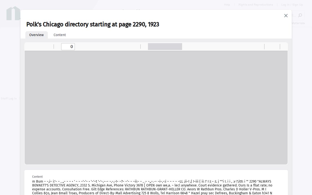Newberry digitized directory entry connected to Oak Forest historical research