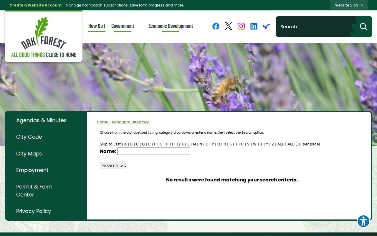 Oak Forest neighbors community resource directory search